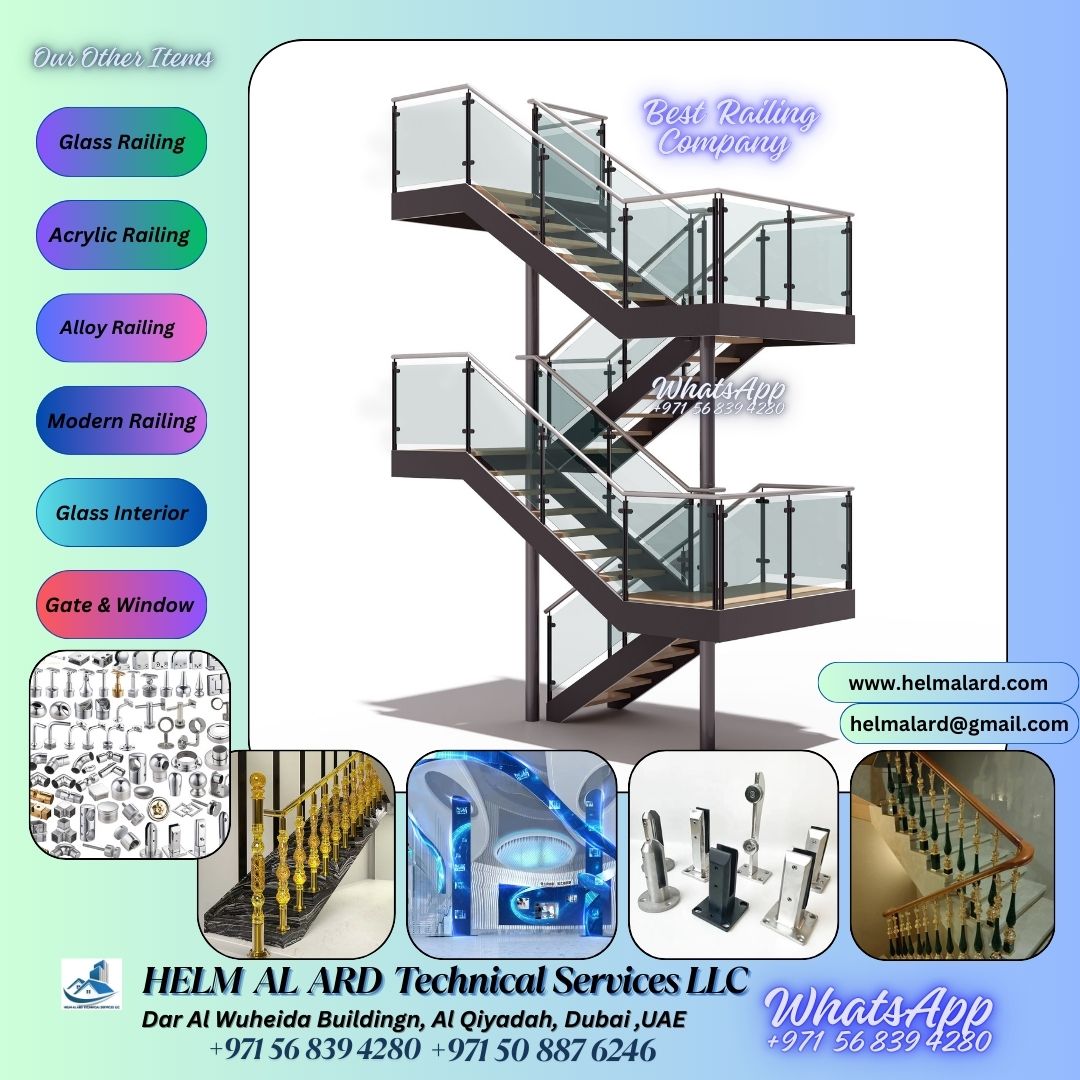 Glass Railings & Frameless Glass Balustrades Dubai - SR Engineering Firm