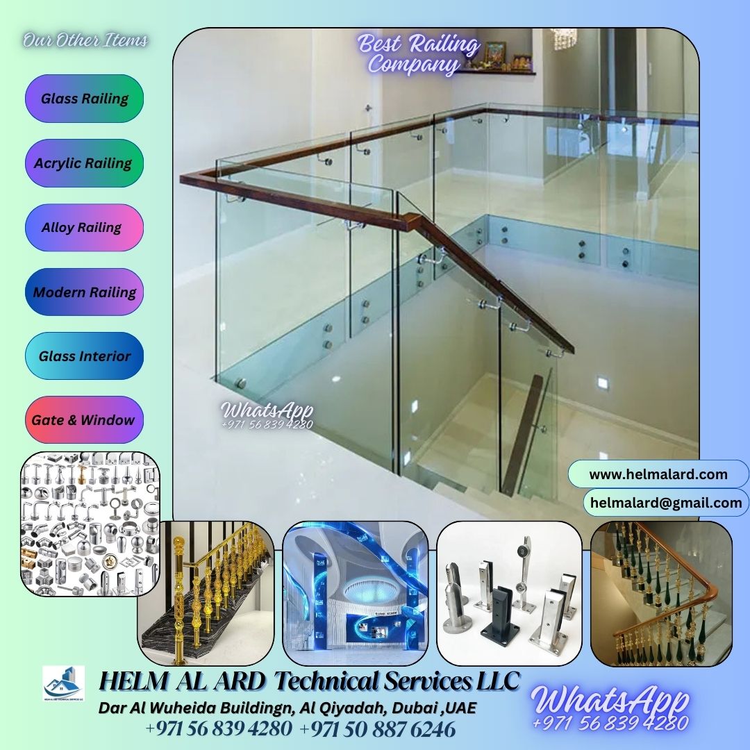 Staircase Glass Railings in Dubai - Balustrade - SR Engineering Firm
