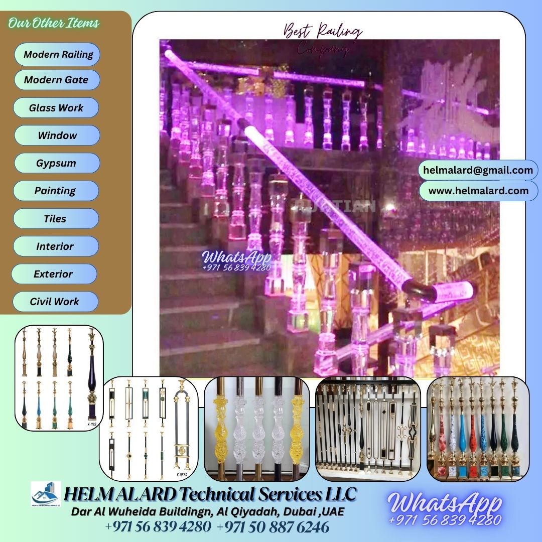 Staircase handrail  importer Company in UAE - SR Engineering Firm