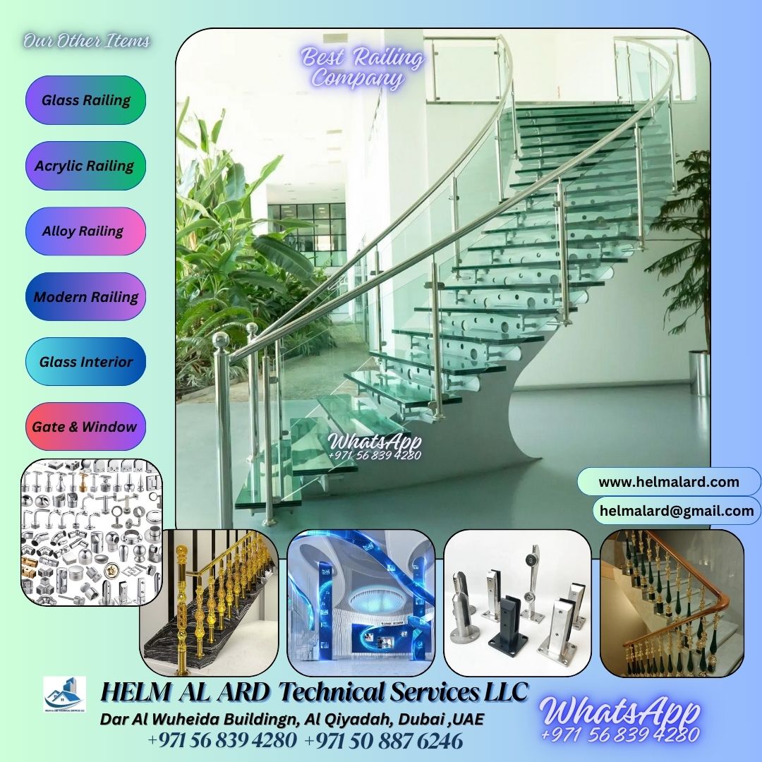 Glass Stair picture in uae - SR Engineering Firm