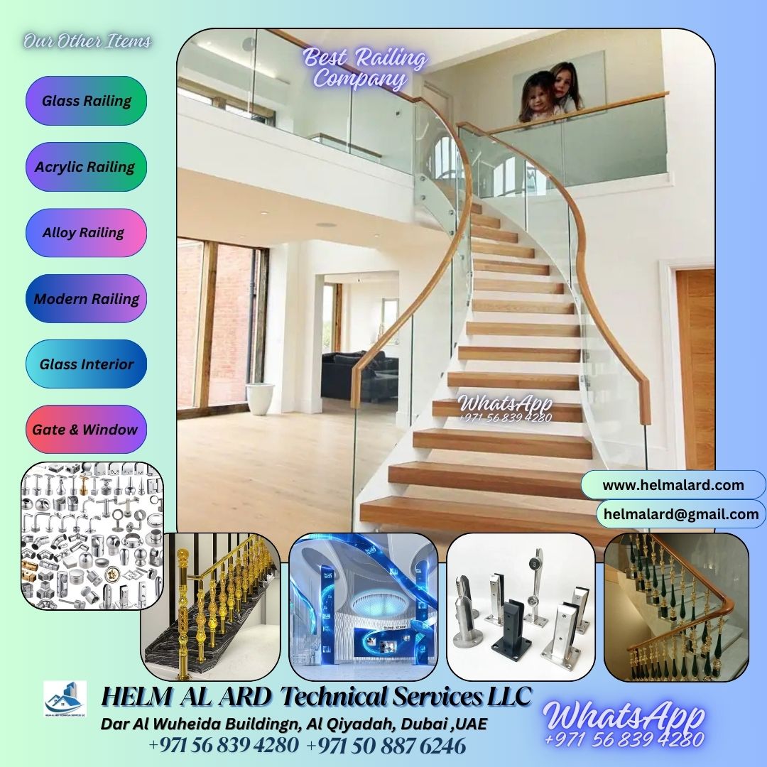 Glass balustrade Dubai Handrail for balcony in Uae - SR Engineering Firm