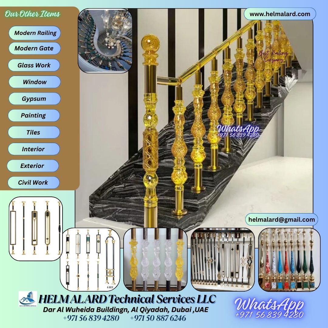 Railings in Dubai, Oman Qatar,  - Balustrade Glass - SR Engineering Firm