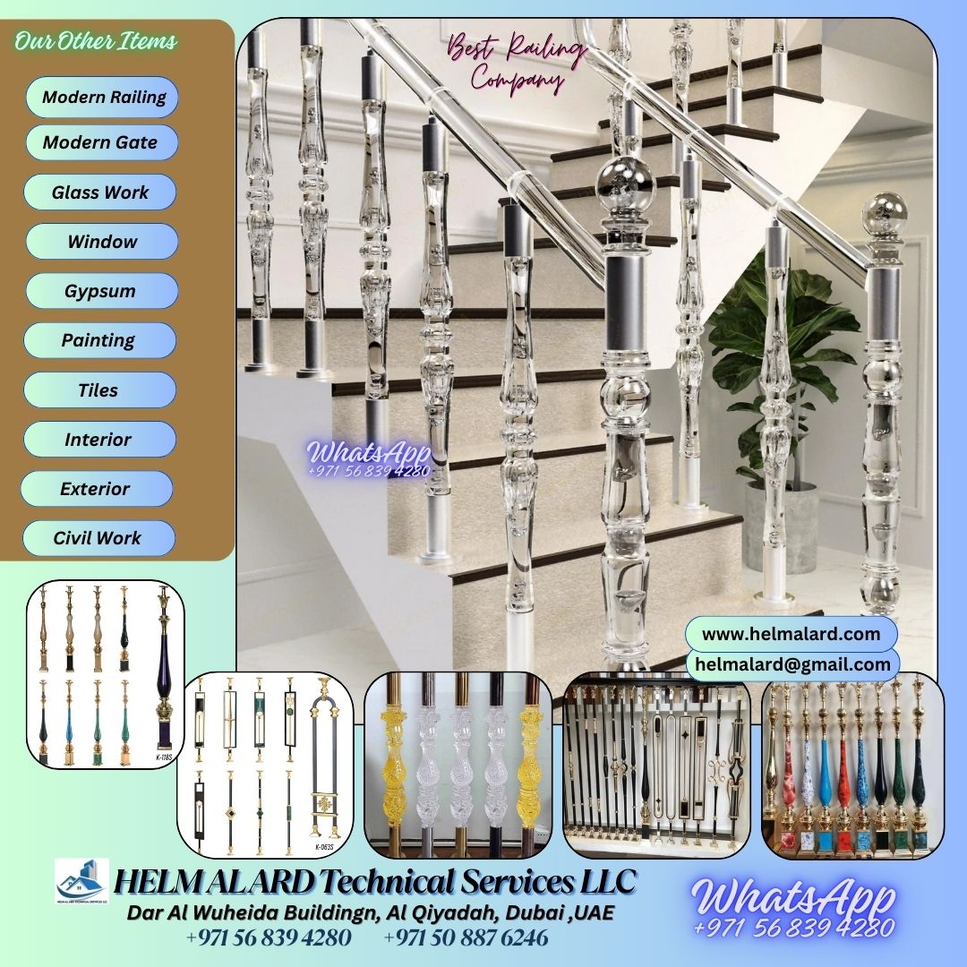 Stair Railing Dubai, Qatar, Oman,  Railing Staircase, - SR Engineering Firm