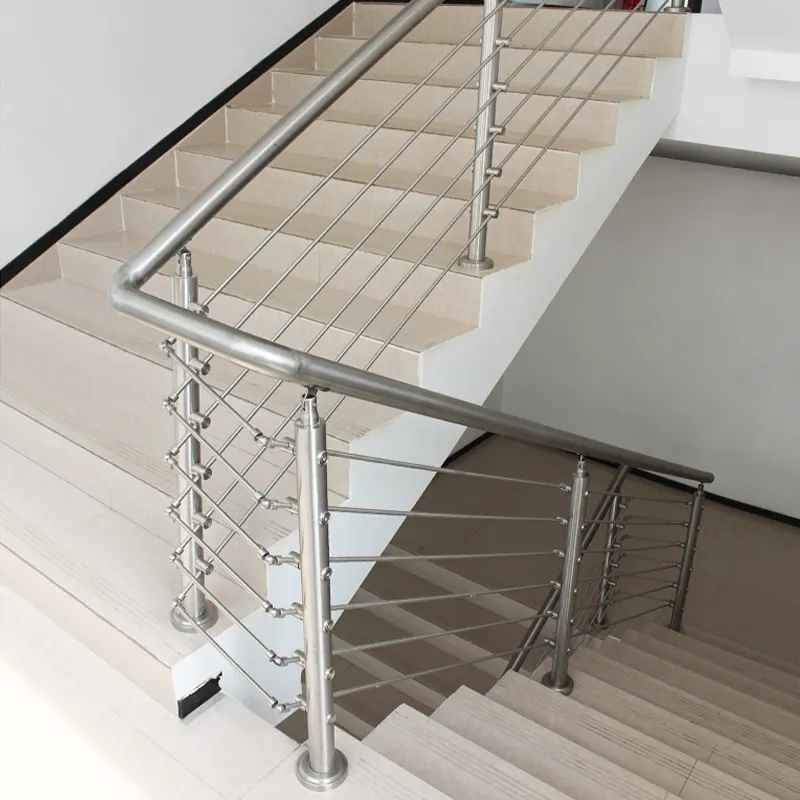 stainless staircase handrail railing dubai - SR Engineering Firm