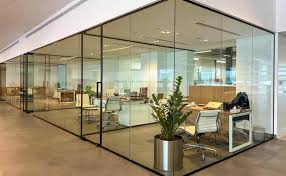 Glass  office partition